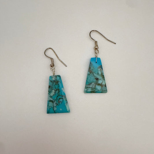 Turquoise Slab Earrings A
