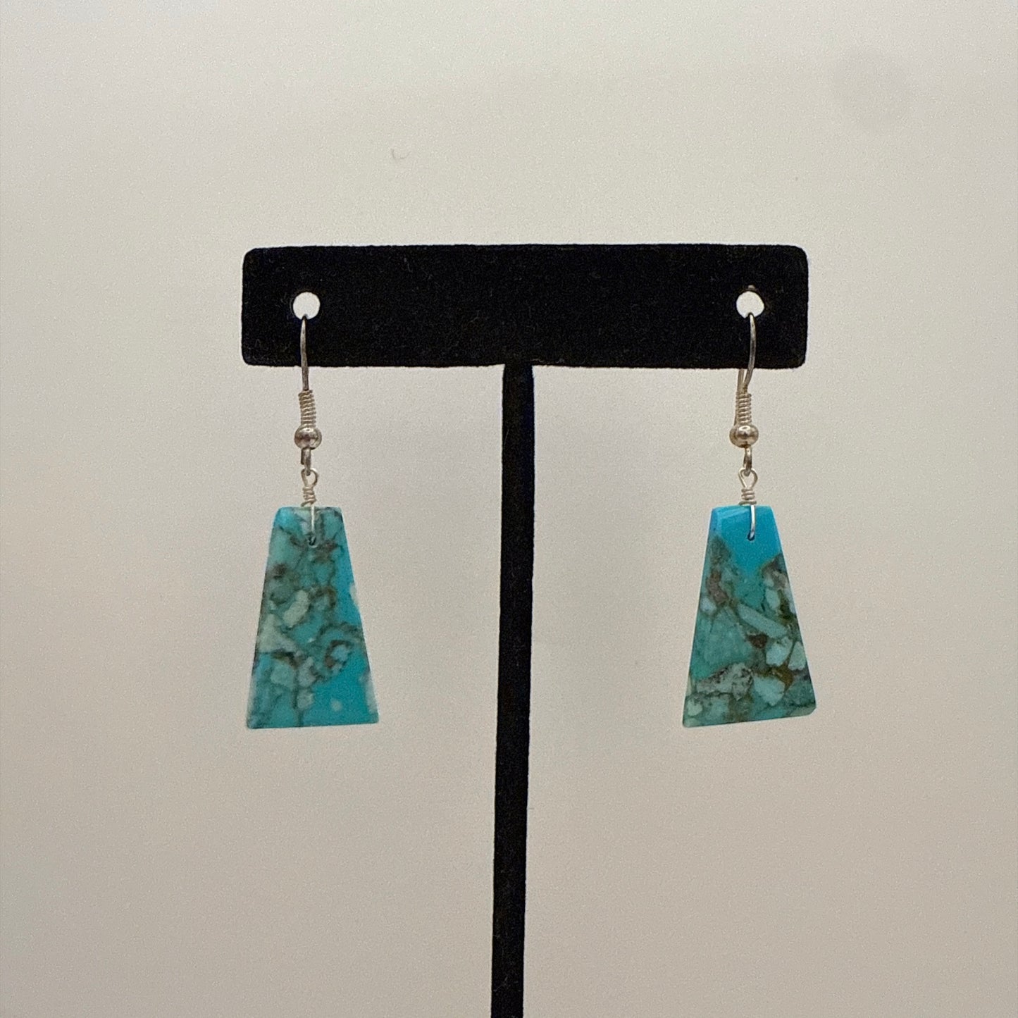 Turquoise Slab Earrings A