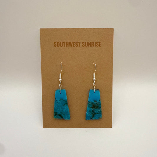 Turquoise Slab Earrings B