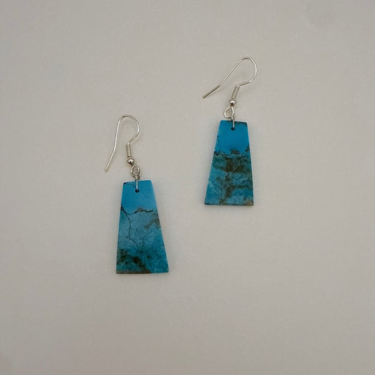 Turquoise Slab Earrings B