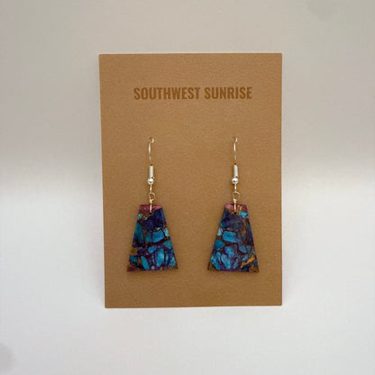 パープルモハべターコイズスラブピアス A