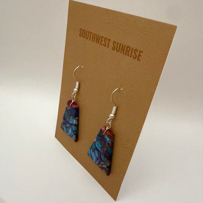 パープルモハべターコイズスラブピアス A