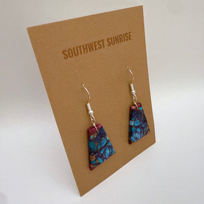 パープルモハべターコイズスラブピアス A