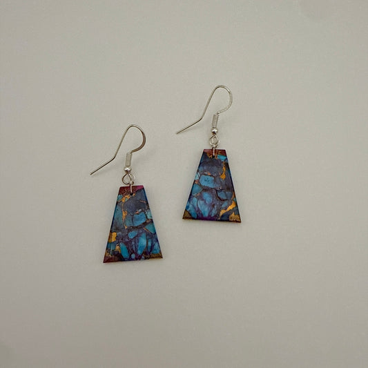 Purple Mojave Turquoise Slab Earrings A