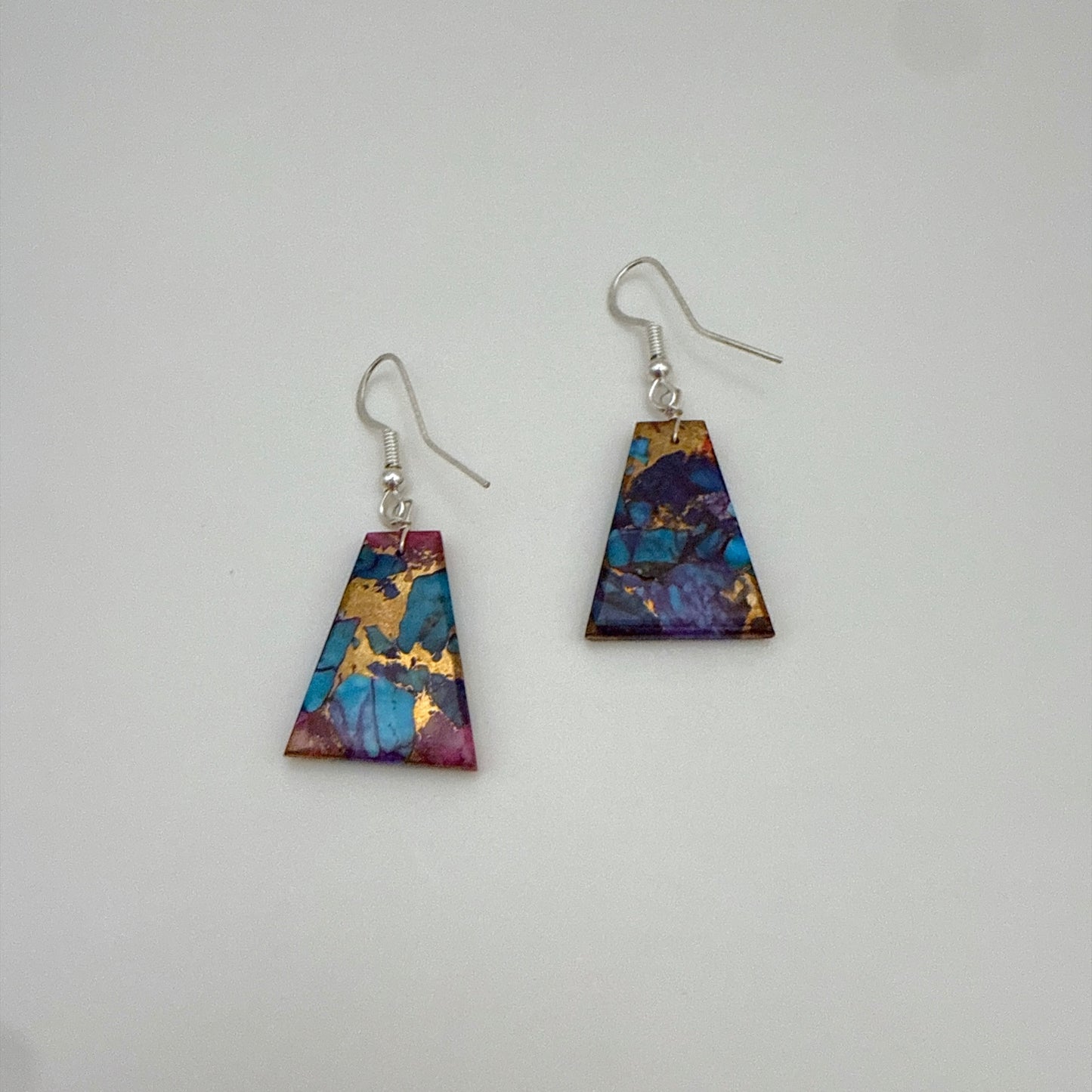 パープルモハべターコイズスラブピアス A