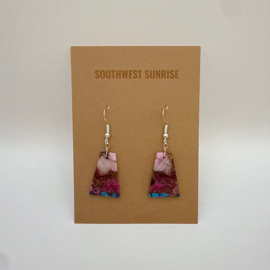 Purple Mojave Turquoise Slab Earrings B