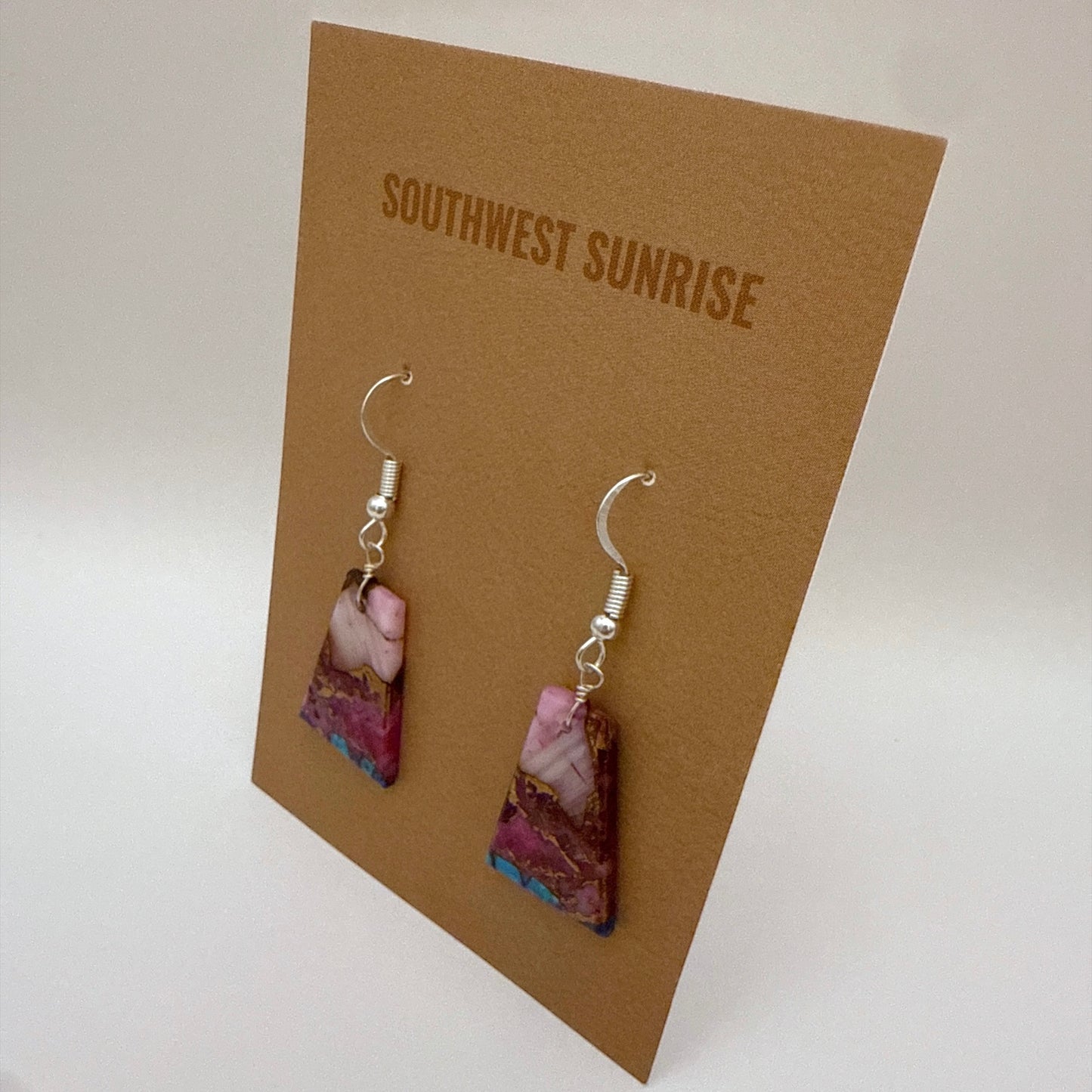 パープルモハべターコイズスラブピアス B