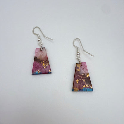 パープルモハべターコイズスラブピアス B