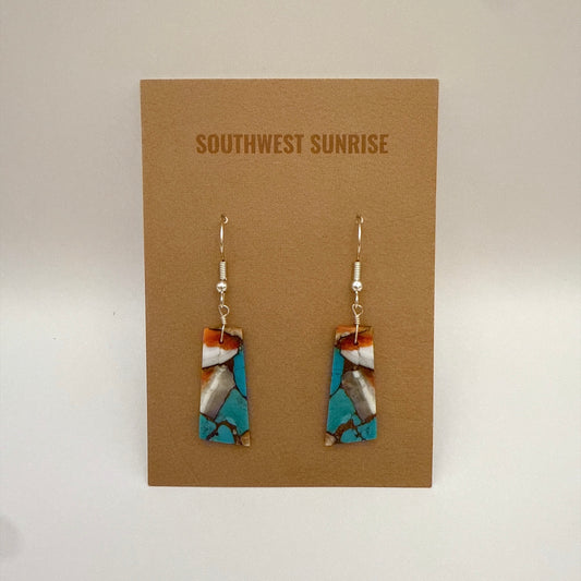 Mojave Turquoise Slab Earrings A