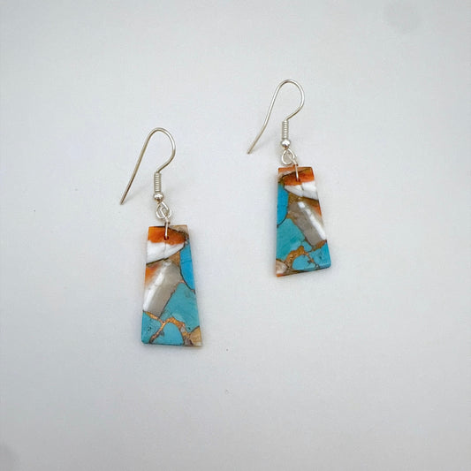 Mojave Turquoise Slab Earrings A