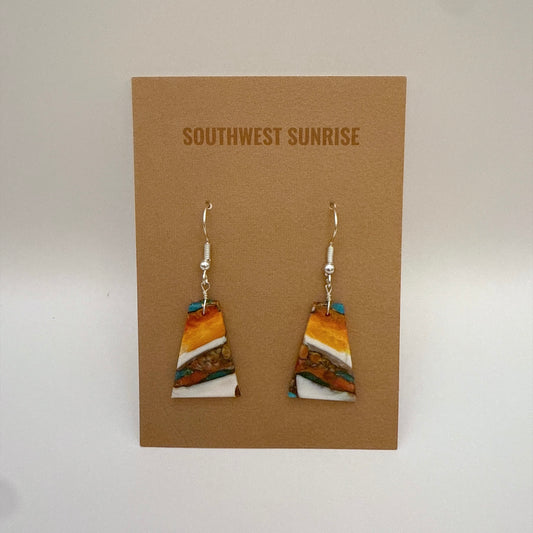 Mojave Turquoise Slab Earrings B