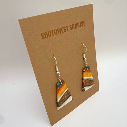 Mojave Turquoise Slab Earrings B