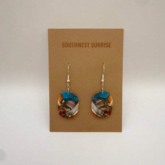 Mojave Turquoise Slab Earrings C