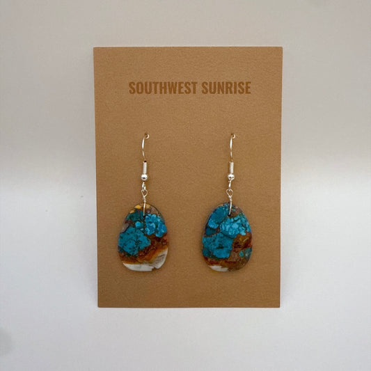 Mojave Turquoise Slab Earrings D