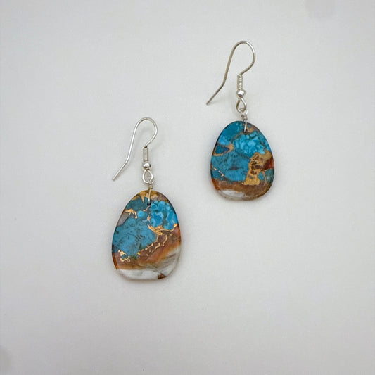 Mojave Turquoise Slab Earrings D