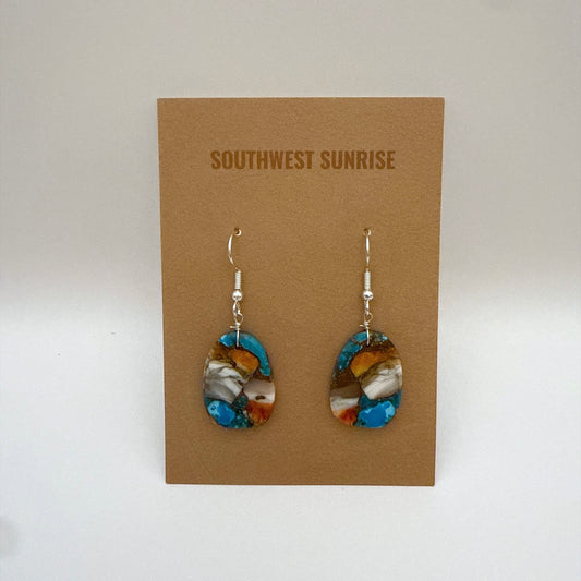 Mojave Turquoise Slab Earrings E