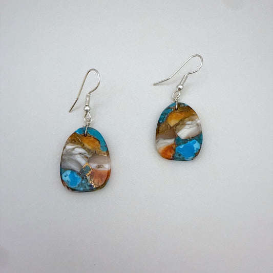 Mojave Turquoise Slab Earrings E