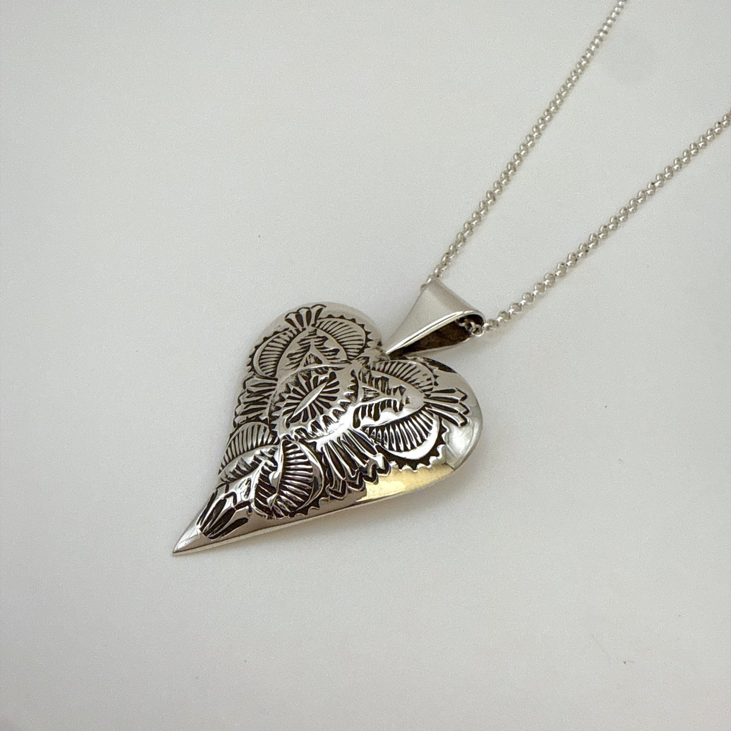 スタンプワークハートペンダントトップ　