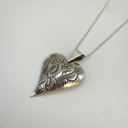 スタンプワークハートペンダントトップ　