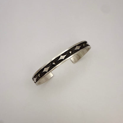Stamped Sterling Silver Cuff Bracelet By Jerrold Tahe 6-1/8"