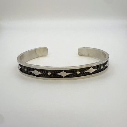Stamped Sterling Silver Cuff Bracelet By Jerrold Tahe 6-1/8"