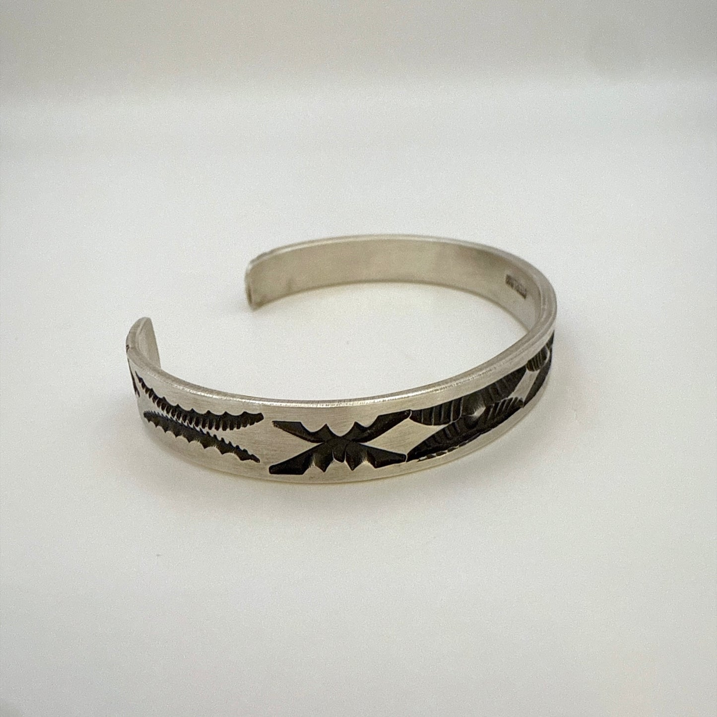 Stamped Sterling Silver Cuff Bracelet By Jerrold Tahe 6-1/8"