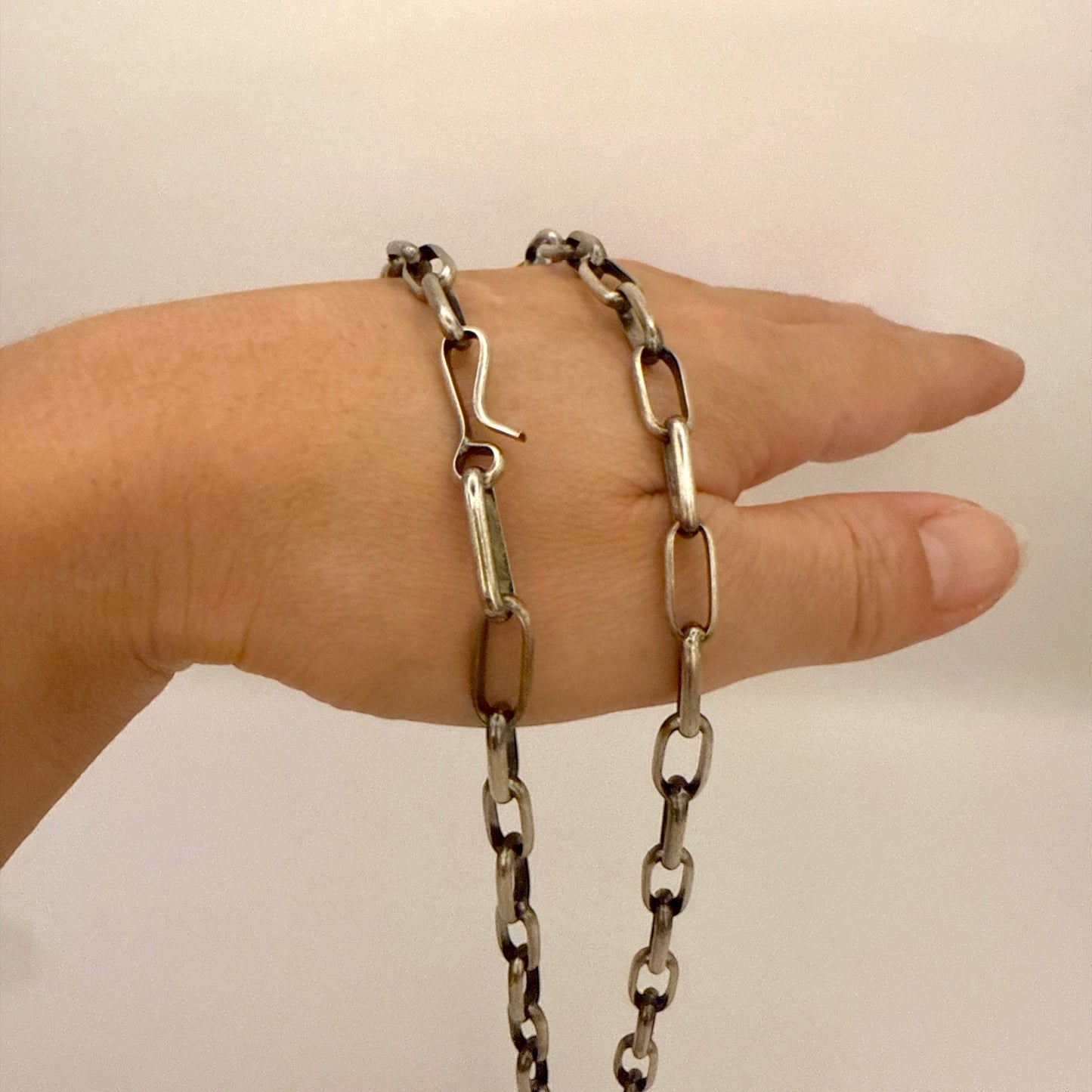 ハンドメイドスターリングシルバーチェーン 60cm 