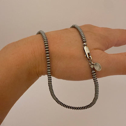 ナバホパールネックレス（そろばん型）3mm - 45cm