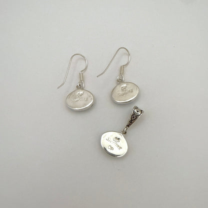 ターコイズ＆オパールインレイ　ペンダント＆ピアスセット