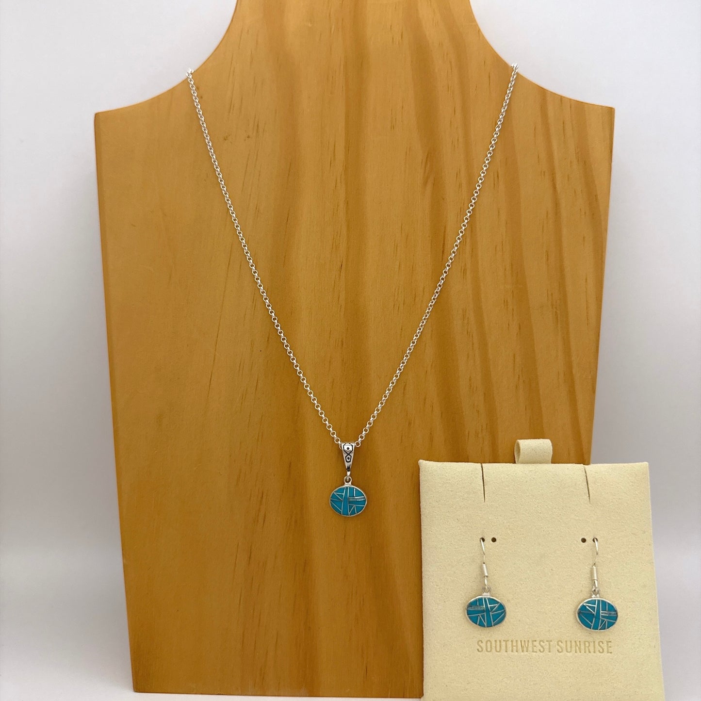 ターコイズ＆オパールインレイ　ペンダント＆ピアスセット