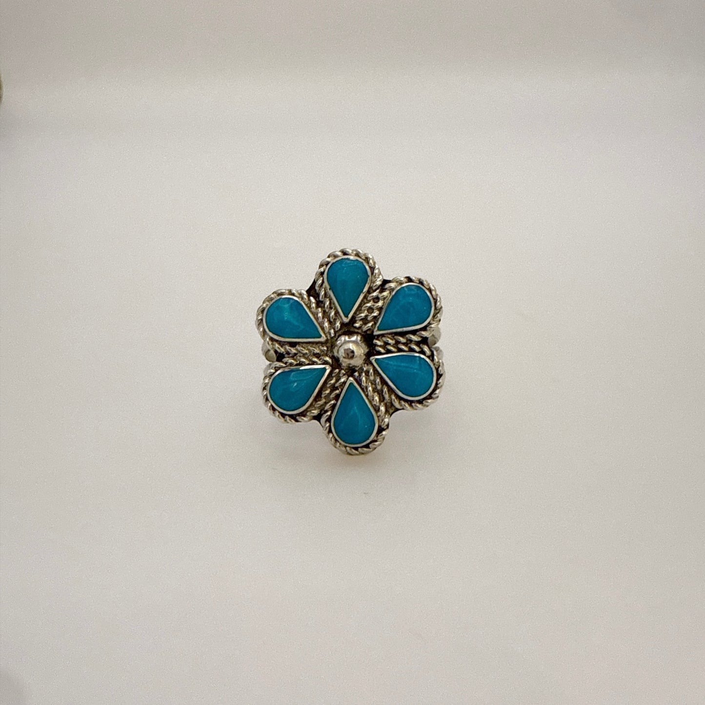 Turquoise Cluster Ring Size 8