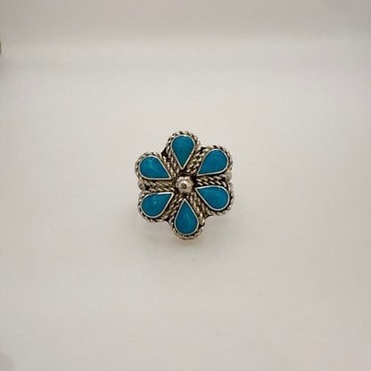 Turquoise Cluster Ring Size 8