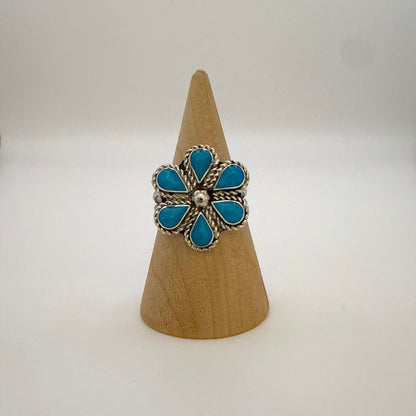 Turquoise Cluster Ring Size 8
