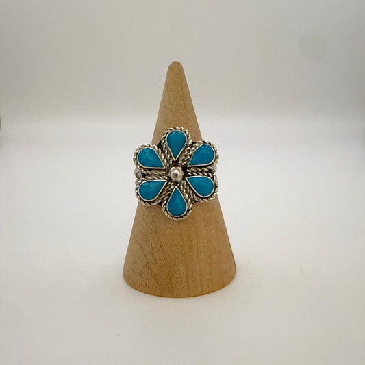 Turquoise Cluster Ring Size 8