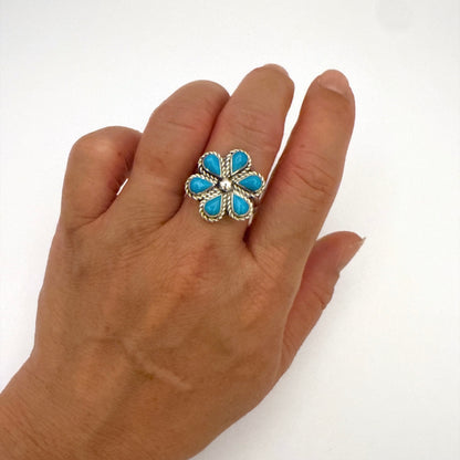 Turquoise Cluster Ring Size 8