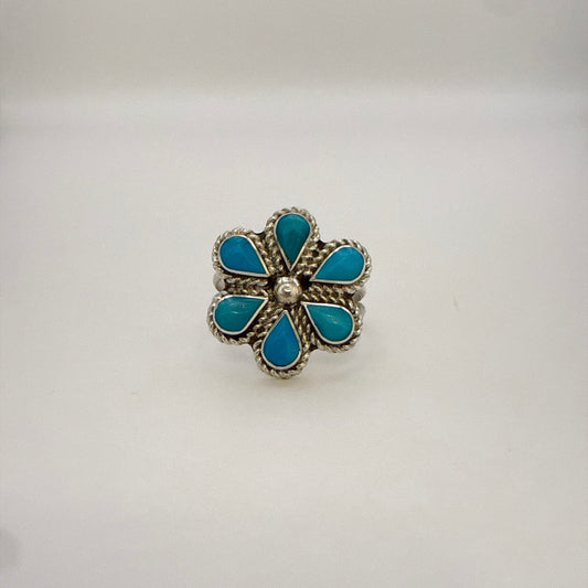 Turquoise Cluster Ring Size 9