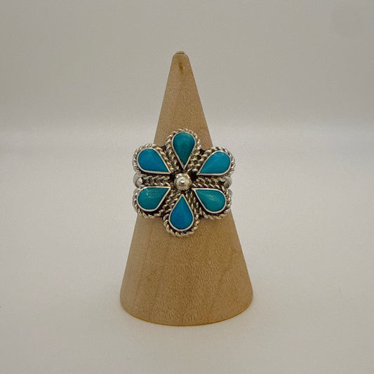 Turquoise Cluster Ring Size 9