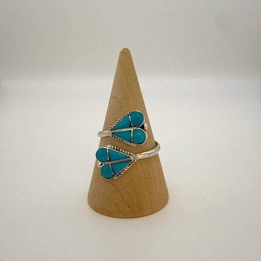 Turquoise Inlay Heart Adjustable Ring Size 9
