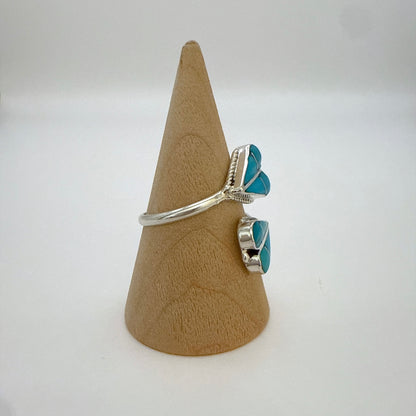 Turquoise Inlay Heart Adjustable Ring Size 10