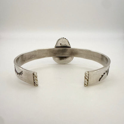 Stamped Kingman Turquoise Cuff Bracelet By Kinsley Natoni