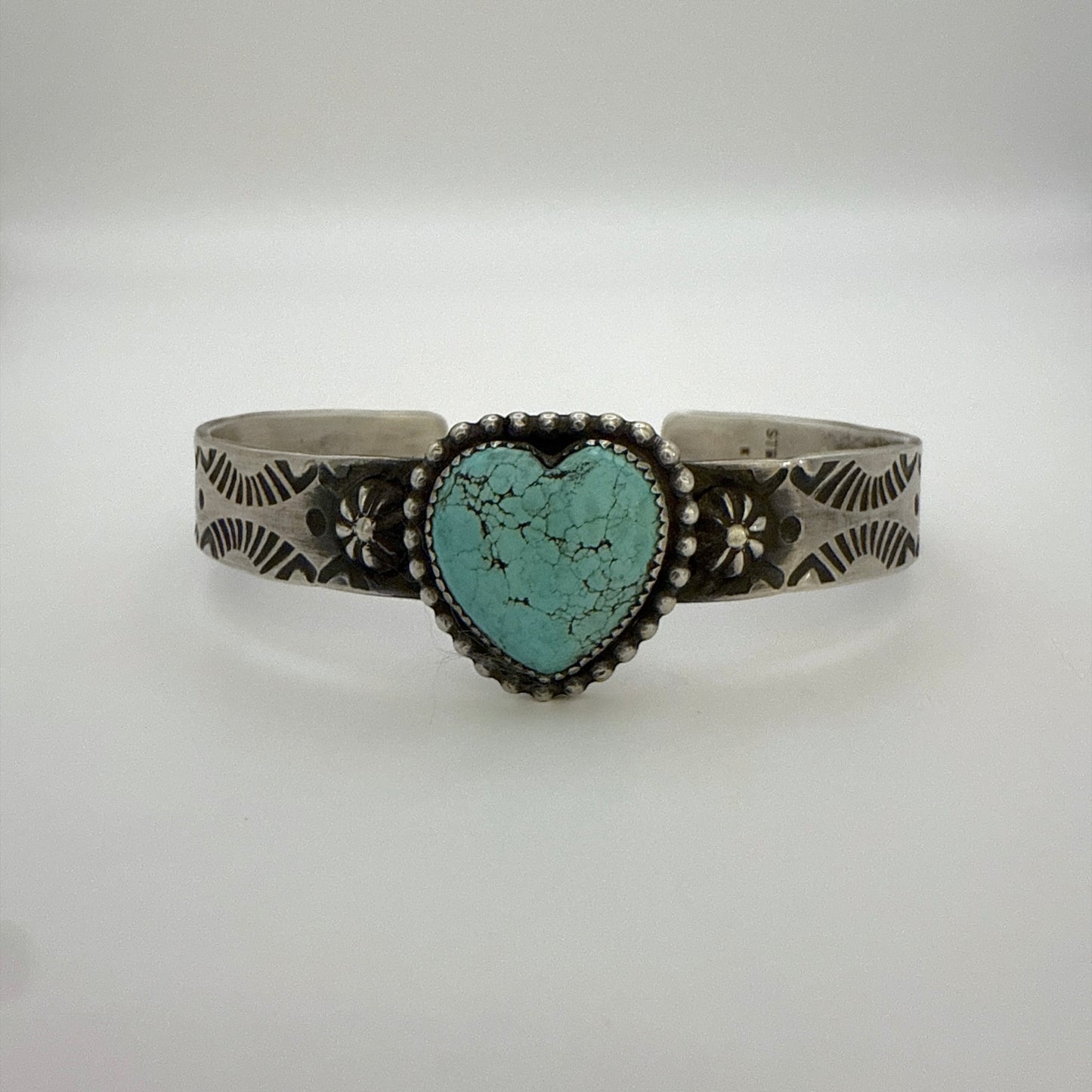 Turquoise Heart Cuff Bracelet By Kinsley Natoni Size 5.75"