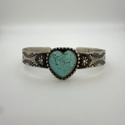 Turquoise Heart Cuff Bracelet By Kinsley Natoni Size 5.75"