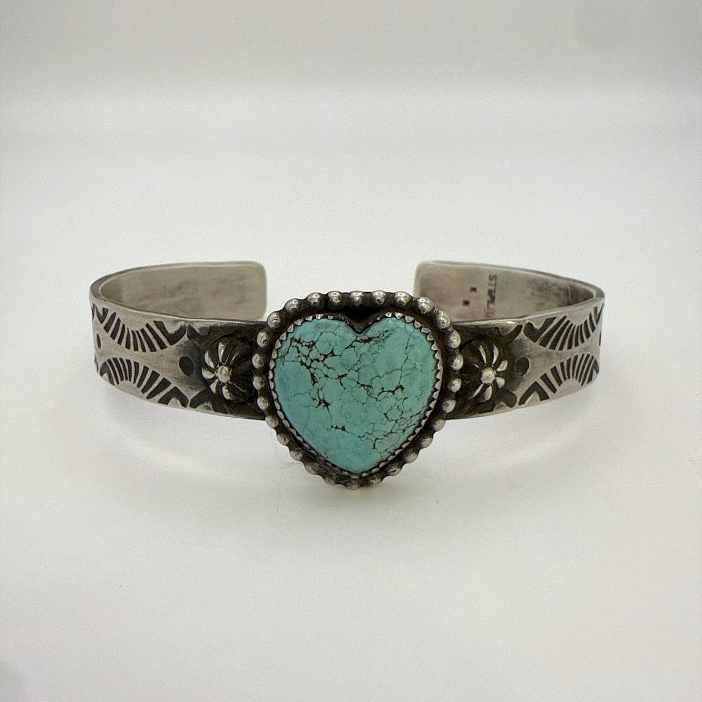 Turquoise Heart Cuff Bracelet By Kinsley Natoni Size 5.75"