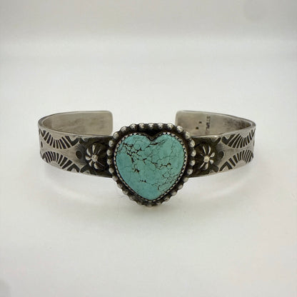 Turquoise Heart Cuff Bracelet By Kinsley Natoni Size 5.75"