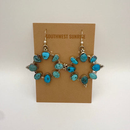 Turquoise Round Dangle Earrings By Geraldine James