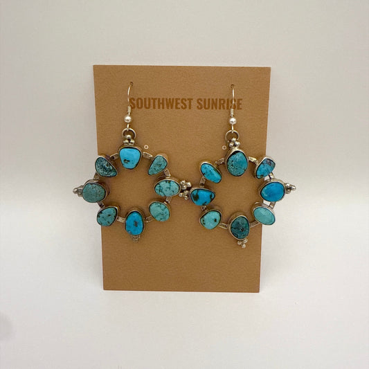 Turquoise Round Dangle Earrings By Geraldine James