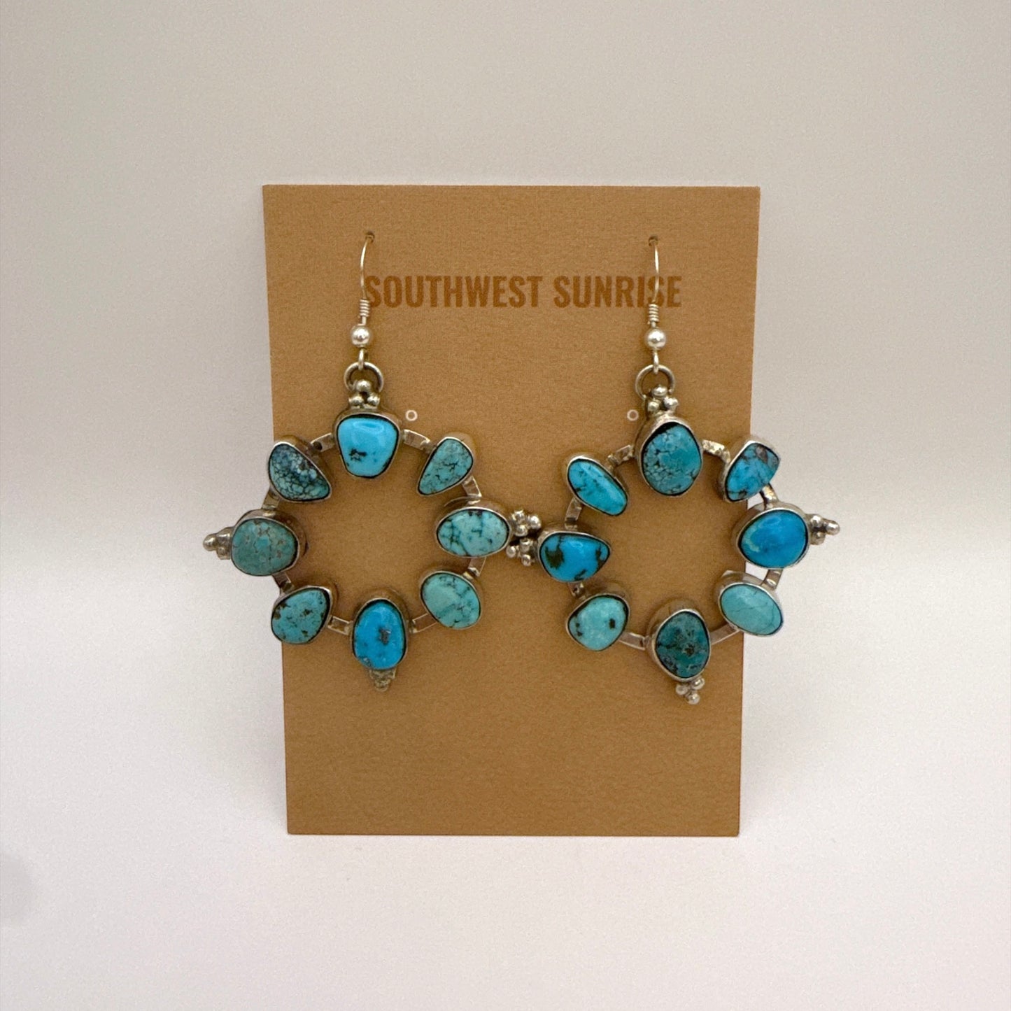 Turquoise Round Dangle Earrings By Geraldine James