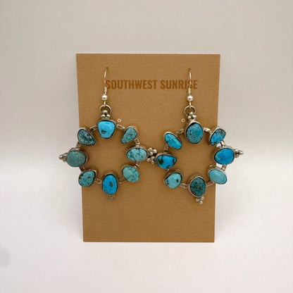 Turquoise Round Dangle Earrings By Geraldine James