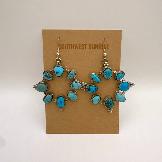 Turquoise Round Dangle Earrings By Geraldine James