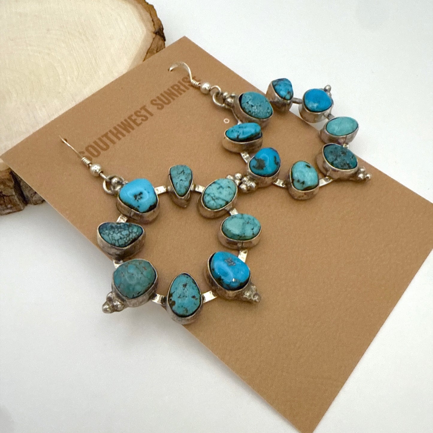 Turquoise Round Dangle Earrings By Geraldine James